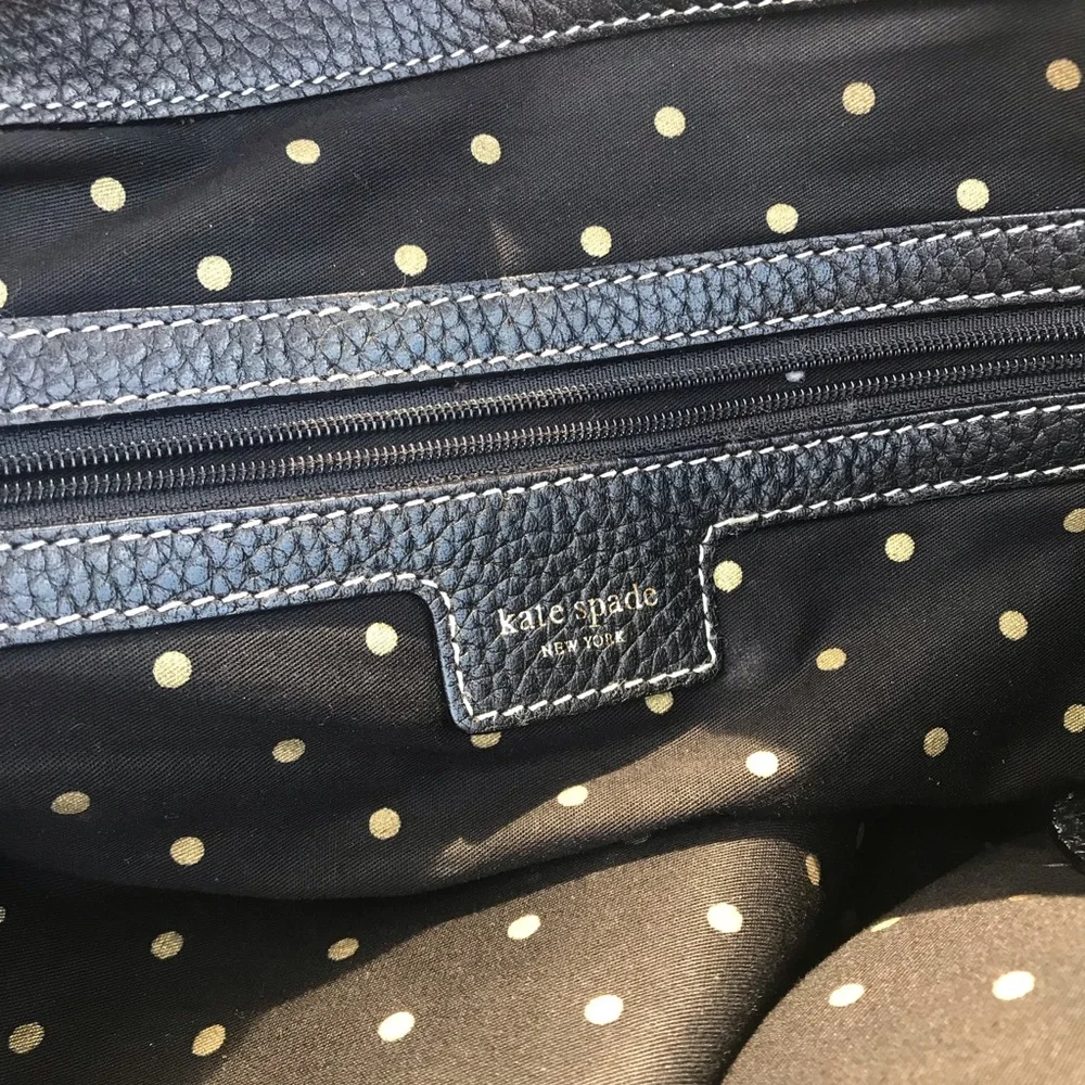 Kate Spade Pebble Leather Satchel Large Black Shoulder Work Bag